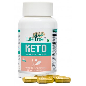 Lifetree Keto Advanced Ayurvedic Weight Loss Medicine Supplement For Women & Men - 60 Veg Capsules  100g