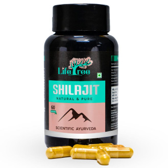 Lifetree Shilajit Natural & Pure 100% Herbal Supplement Products For Stamina | 60 Vegan Capsules 